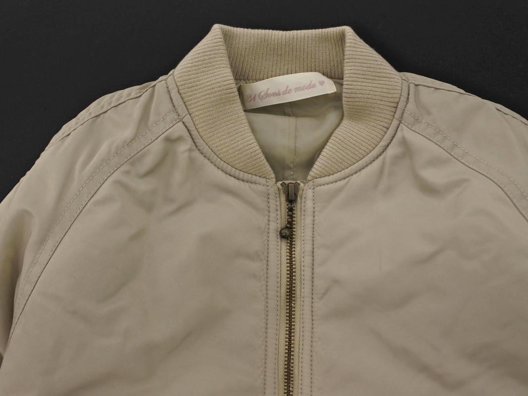 31 Sons de mode トランテアンソンドゥモード シャーリング ブルゾン ジャケット size36/ベージュ ◇■ ☆ fkb7 レディース_画像2