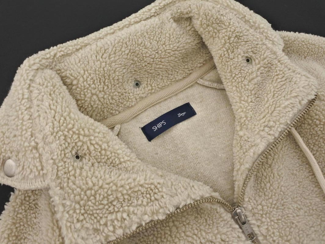 SHIPS シップス フード ジップアップ ジャケット sizeL/アイボリー ◇■ ☆ fkb8 レディース_画像2