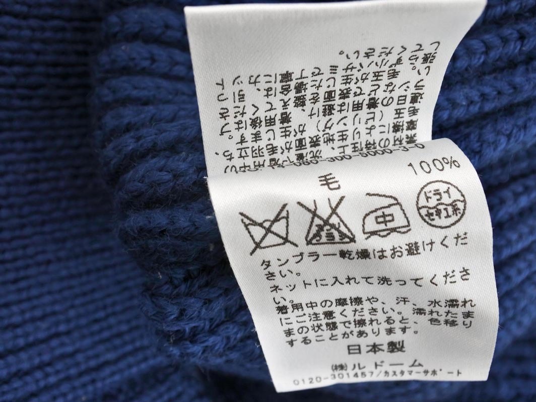 EDIFICE エディフィス ウール100% クルーネック ニット セーター size46/紺 ◇■ ☆ fkb8 メンズ_画像6