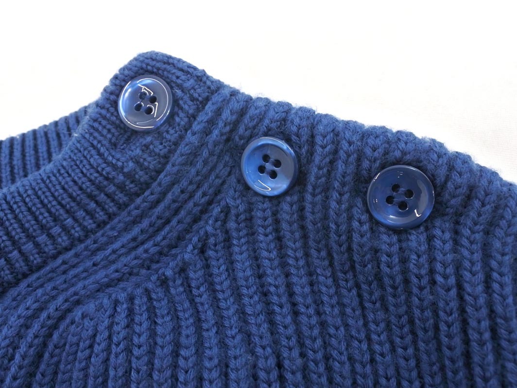 EDIFICE エディフィス ウール100% クルーネック ニット セーター size46/紺 ◇■ ☆ fkb8 メンズ_画像7