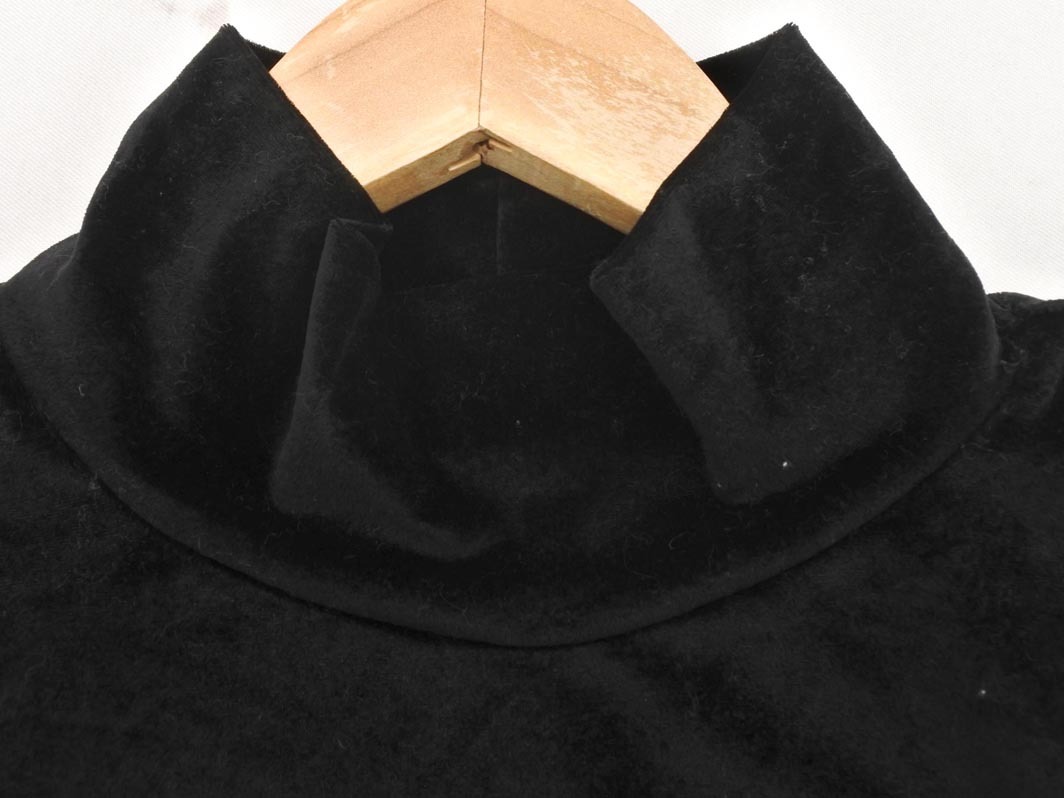 ネコポスOK archives アルシーヴ ベロア ハイネック カットソー 黒 ◇■ ☆ fkb8 レディース_画像3