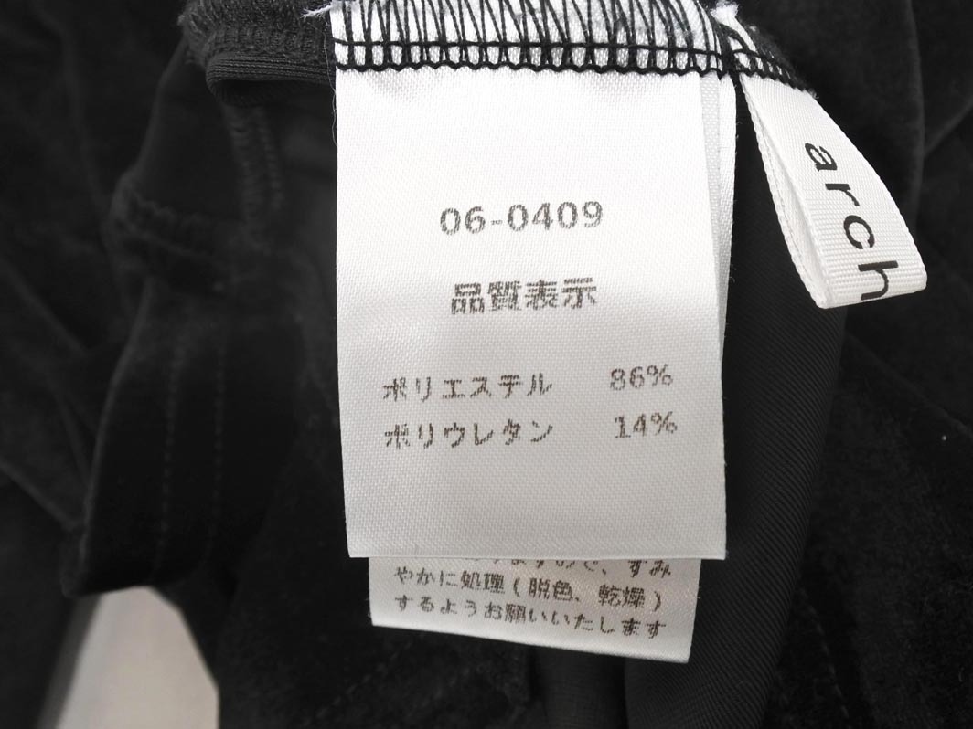 ネコポスOK archives アルシーヴ ベロア ハイネック カットソー 黒 ◇■ ☆ fkb8 レディース_画像5