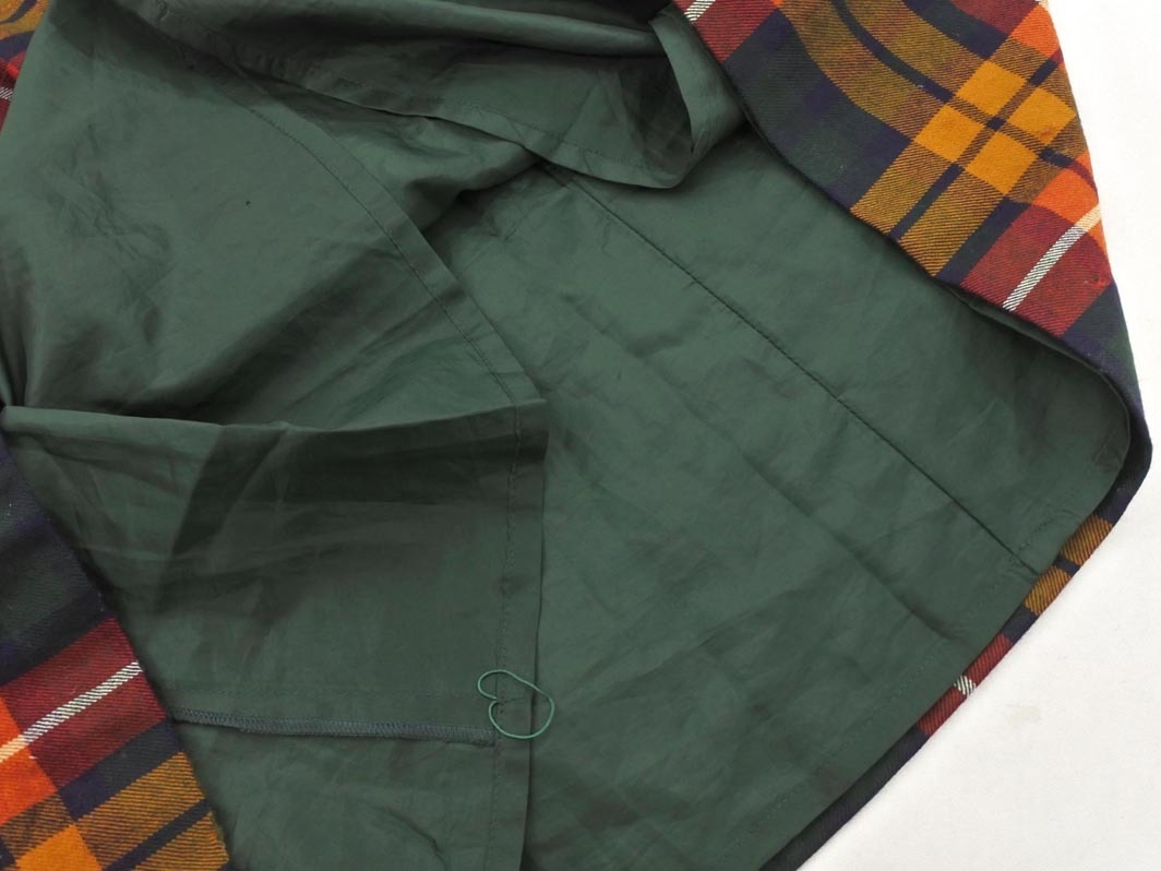 HOUSE OF YORK ハウスオブヨーク ウール100% チェック Aライン 台形 スカート size11/黄ｘ赤 ◇■ ☆ fkb8 レディース_画像3
