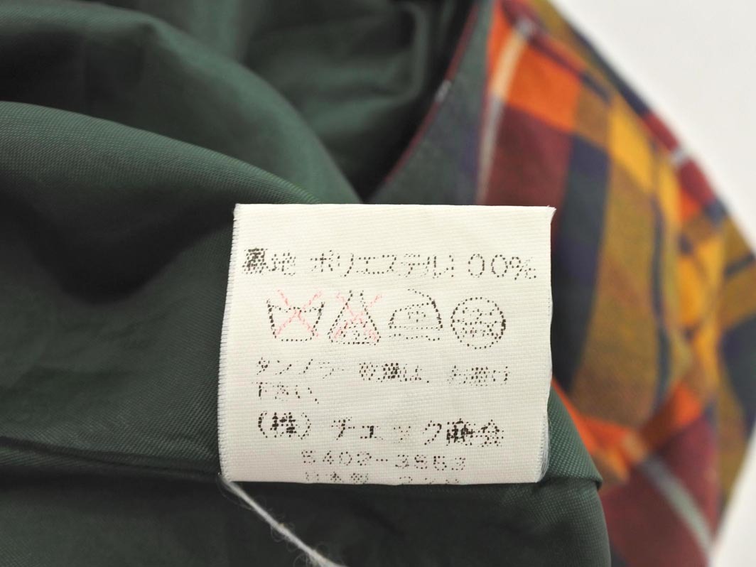 HOUSE OF YORK ハウスオブヨーク ウール100% チェック Aライン 台形 スカート size11/黄ｘ赤 ◇■ ☆ fkb8 レディース_画像6