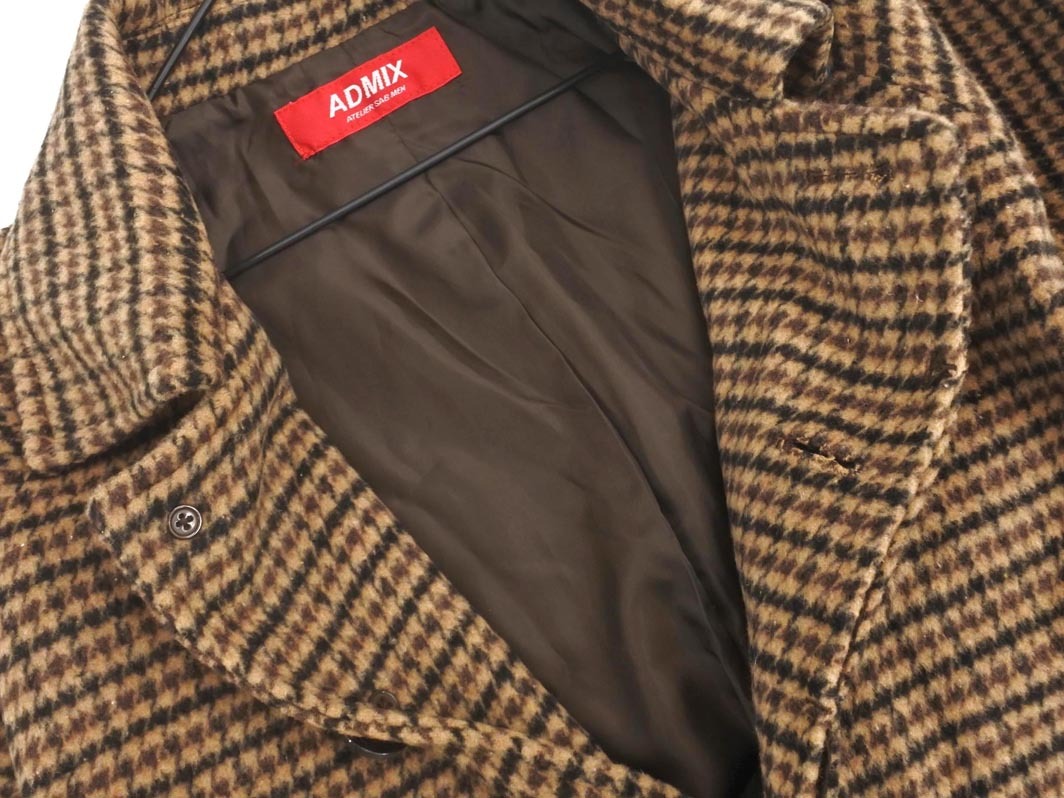 ATELIER SAB アトリエサブ MEN ウール混 千鳥柄 コート sizeM/茶 ◇■ ☆ fkb8 レディース_画像5