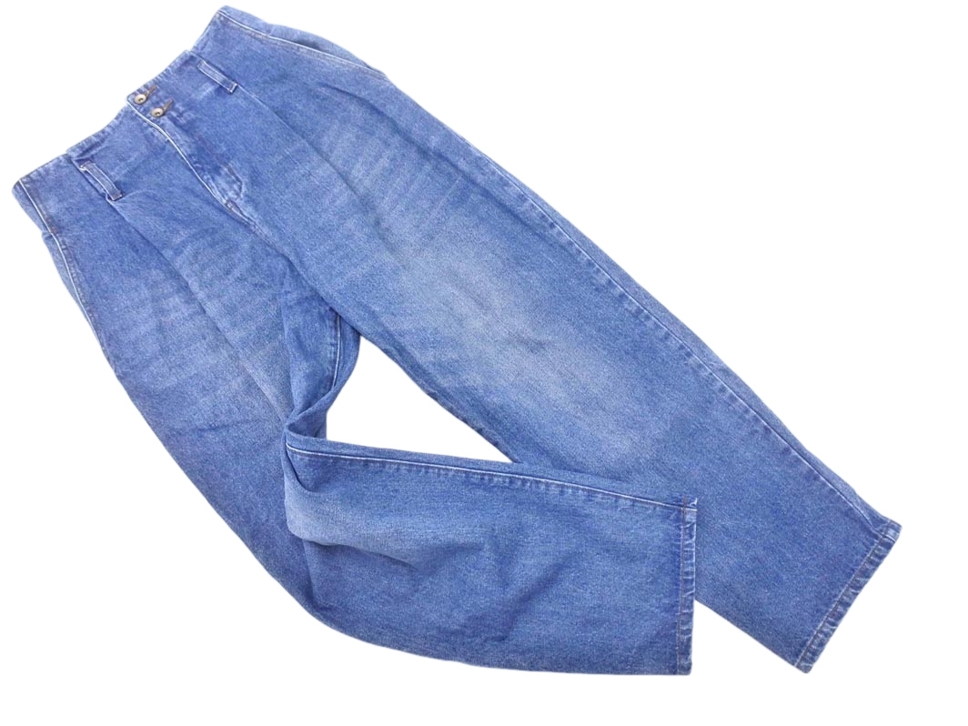 w closet ダブルクローゼット タック ワイド デニムパンツ sizeF/青 ■■ ☆ fkb8 レディース_画像1