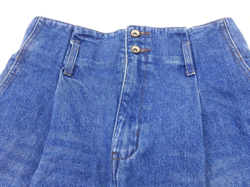 w closet ダブルクローゼット タック ワイド デニムパンツ sizeF/青 ■■ ☆ fkb8 レディース_画像3