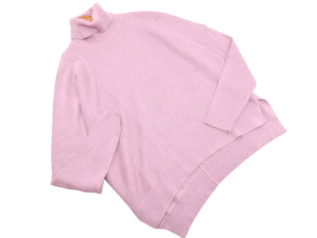 ADAM ET ROPE’ アダムエロペ ハイネック ワイド幅 ニット セーター sizeF/ピンク ◇■ ☆ fkb8 レディース_画像1