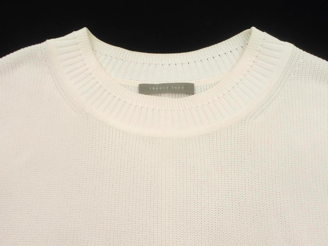 theory luxe セオリーリュクス 袖切替 ニット セーター size38/白 ■◇ ☆ fkb9 レディース_画像3