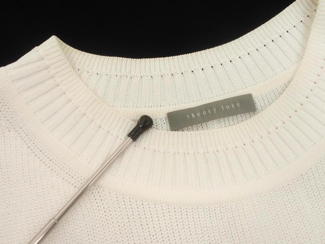 theory luxe セオリーリュクス 袖切替 ニット セーター size38/白 ■◇ ☆ fkb9 レディース_画像5