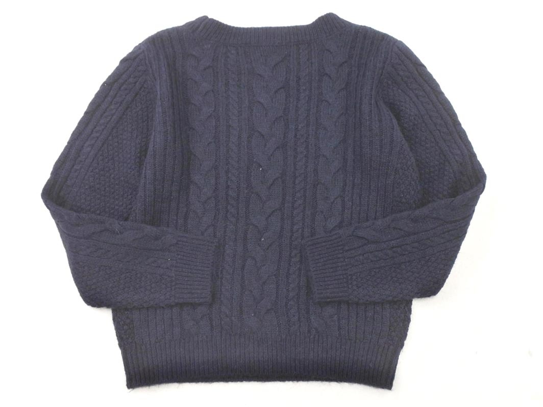 Apuweiser-riche アプワイザーリッシェ ウール混 ケーブル編み ビーズ刺 セットアップ size上2 下1/濃紺 ◇■ ☆ fkb9 レディース_画像5