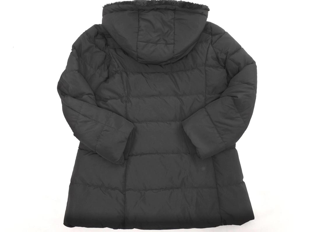 GLOBAL WORK グローバルワーク フード フェイクファー ダウン コート sizeL/黒 ◆■ ☆ fkb9 レディース_画像5