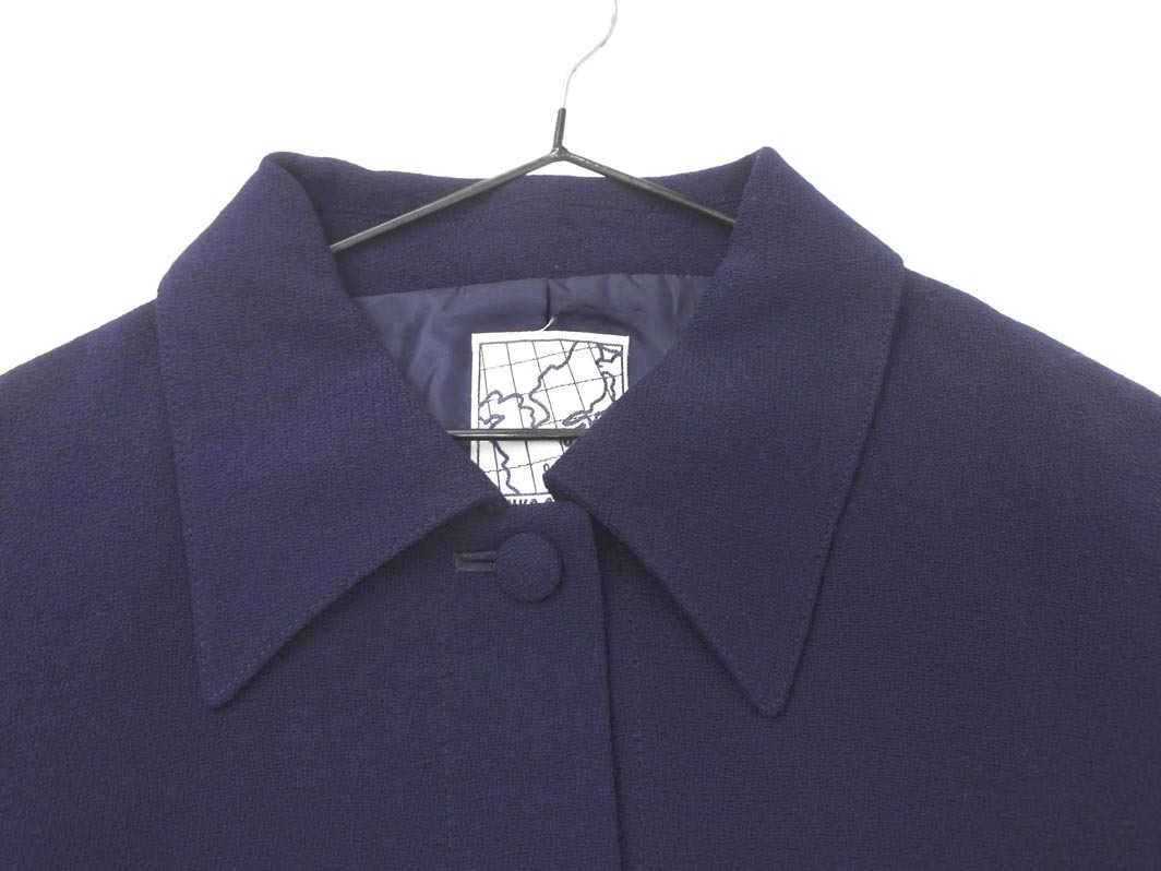 JUNKO SHIMADA ジュンコシマダ 大きいサイズ ウール100% ステンカラー ジャケット size15/紺 ◇■ ☆ fkb9 レディース_画像2