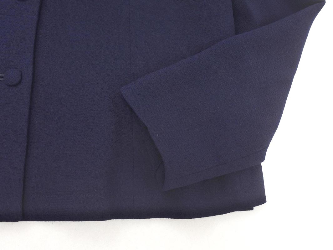 JUNKO SHIMADA ジュンコシマダ 大きいサイズ ウール100% ステンカラー ジャケット size15/紺 ◇■ ☆ fkb9 レディース_画像3