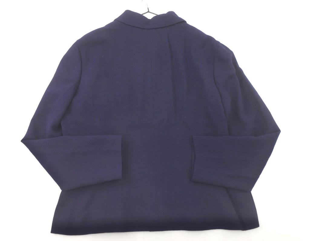 JUNKO SHIMADA ジュンコシマダ 大きいサイズ ウール100% ステンカラー ジャケット size15/紺 ◇■ ☆ fkb9 レディース_画像5