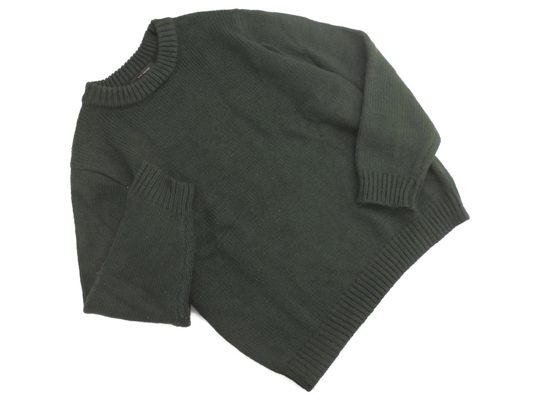 nano universe ナノユニバース クルーネック ニット セーター sizeM/緑 ◇■ ☆ fkb9 メンズ_画像1