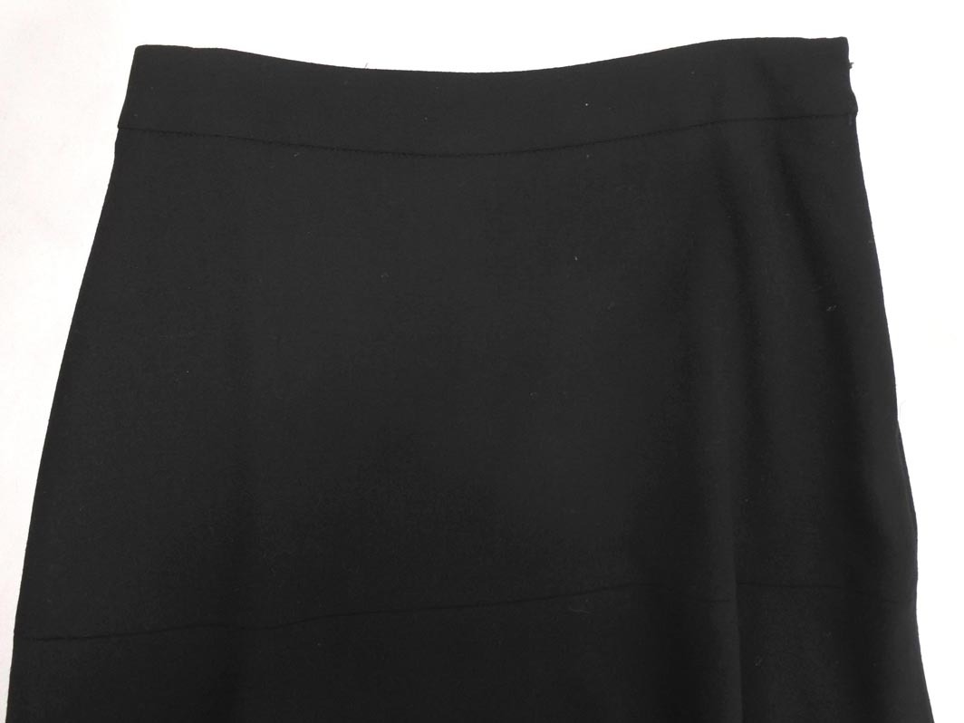 INED イネド ウール100% Aライン 台形 スカート size7/黒 ◇■ ☆ fkb9 レディース_画像3
