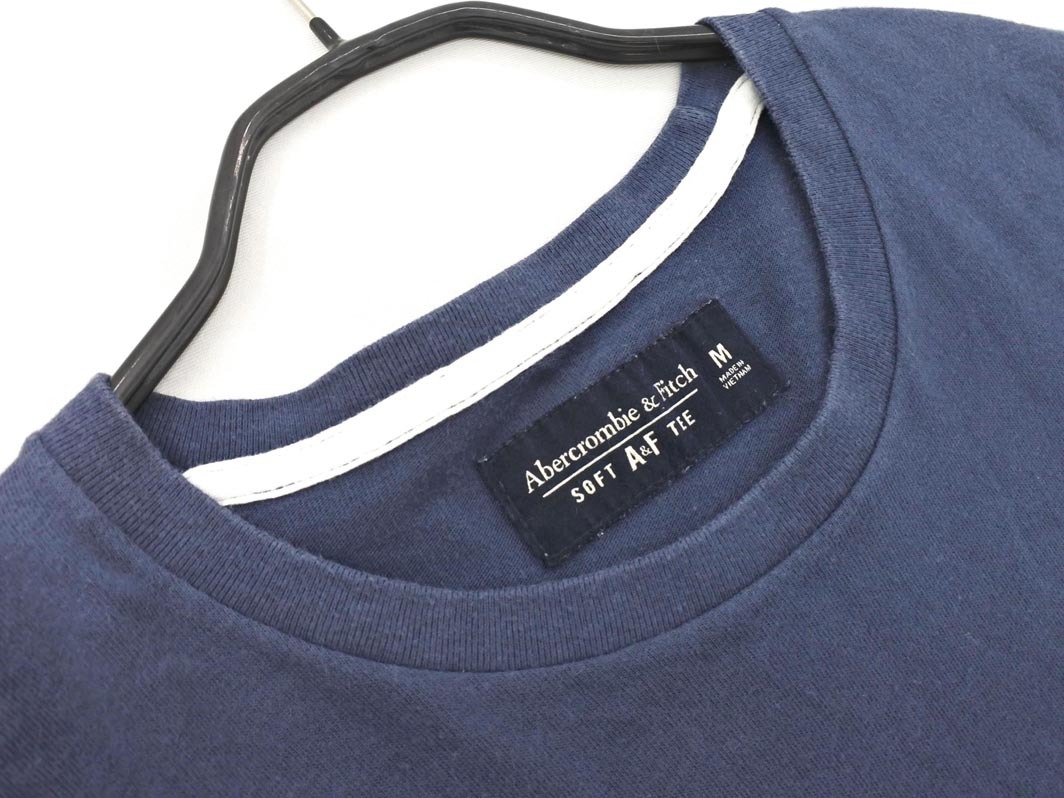 Abercrombie & Fitch アバクロンビー＆フィッチ ロゴ 刺繍 カットソー sizeM/紺 ◇■ ☆ fkb9 メンズ_画像2