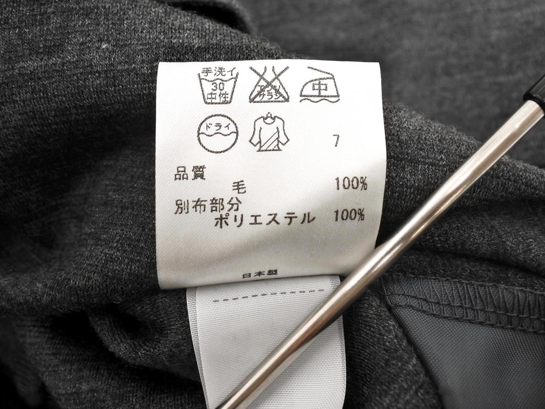 自由区 ウール100% Iライン ワンピース size38/チャコール ◇■ ☆ fkb9 レディース_画像6