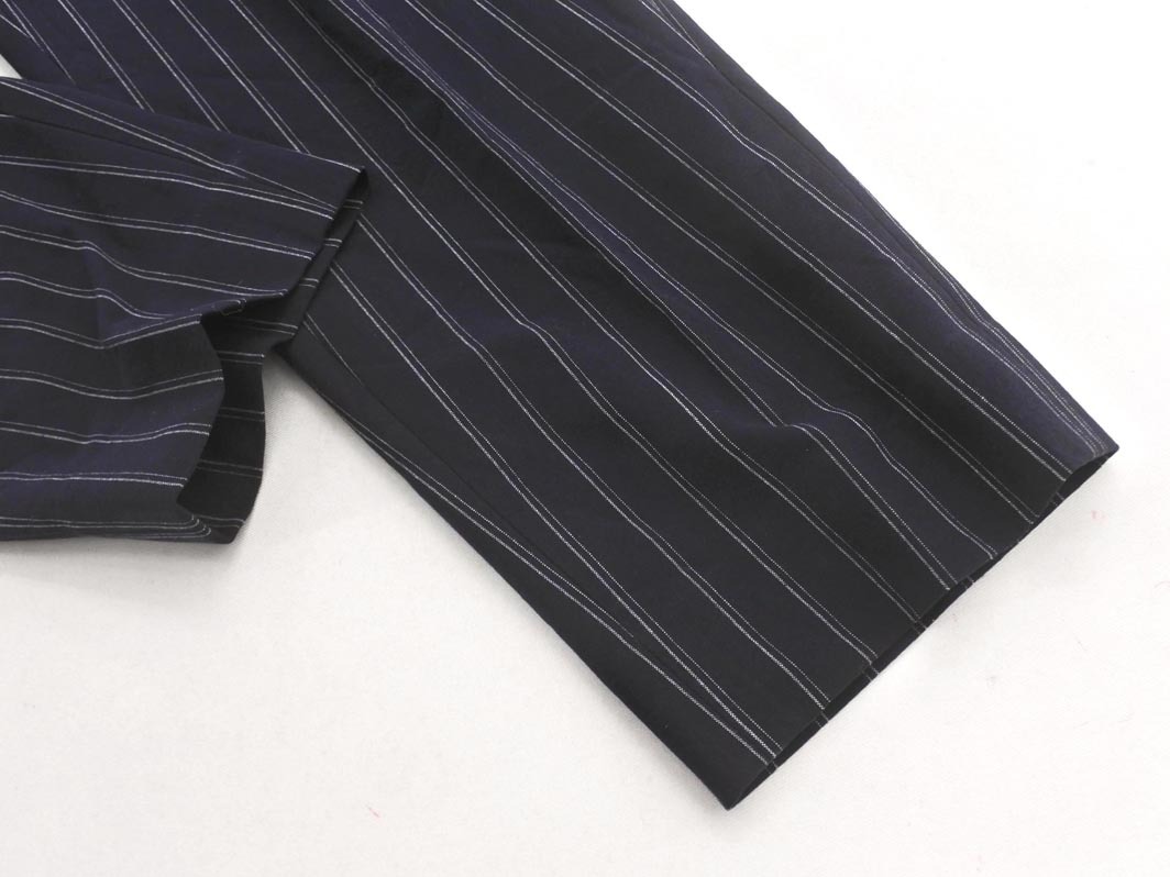 ネコポスOK 自由区 ストライプ テーパード パンツ size44/紺 ■■ ☆ fkb9 レディース_画像3