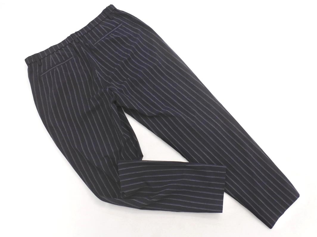 ネコポスOK 自由区 ストライプ テーパード パンツ size44/紺 ■■ ☆ fkb9 レディース_画像4