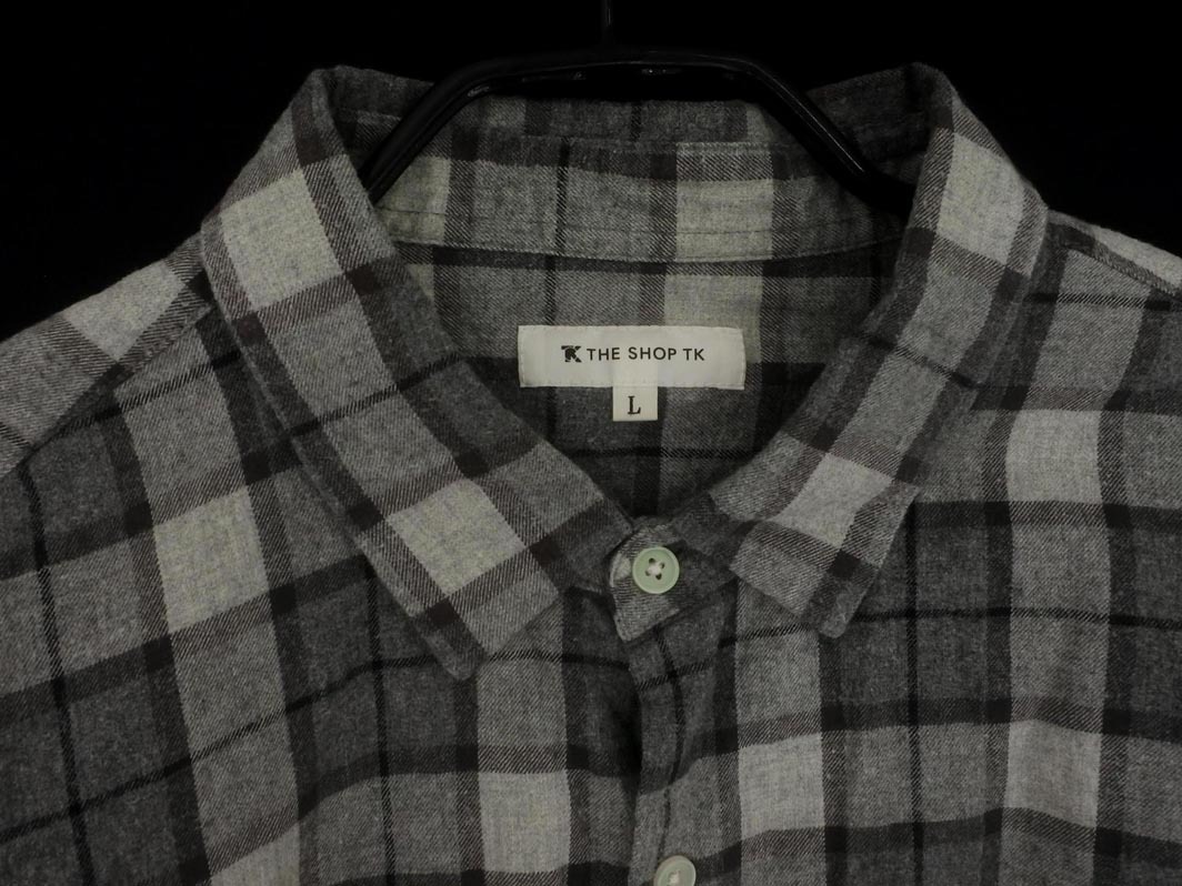 THE SHOP TK ザショップティーケー タケオキクチ チェック シャツ sizeL/グレー ◇■ ☆ fkc1 メンズ_画像4