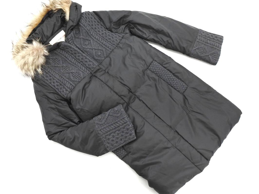 PAUL & JOE paul (pole) & Joe кабель плетеный вязаный переключатель пуховик size36/ чёрный x серый *# * fkc1 женский 