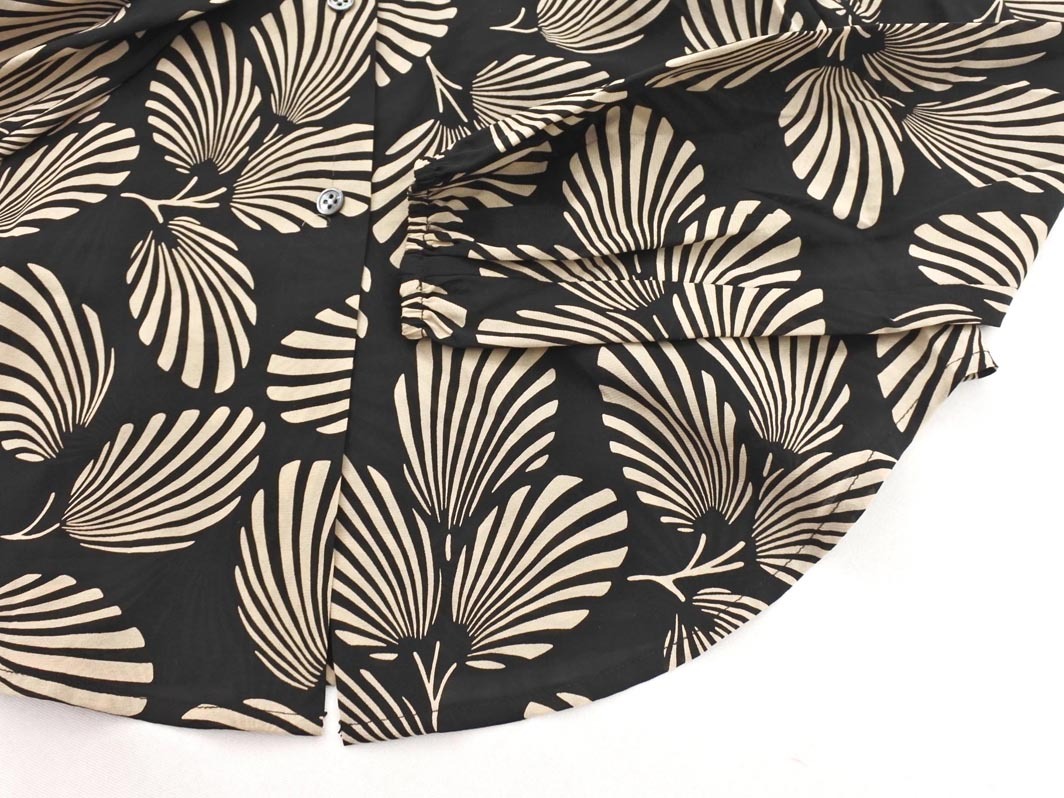 ネコポスOK theory セオリー 総柄 ブラウス シャツ size2/黒 ◇■ ☆ fkc1 レディース_画像2