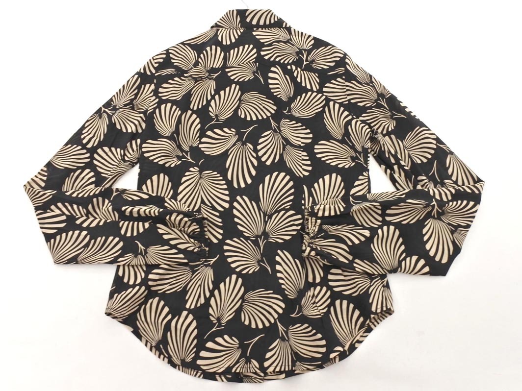 ネコポスOK theory セオリー 総柄 ブラウス シャツ size2/黒 ◇■ ☆ fkc1 レディース_画像4