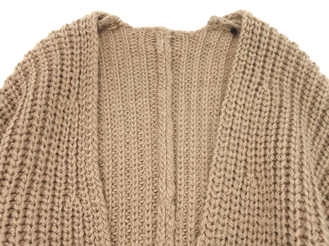 ADAM ET ROPE’ アダムエロペ SALON パフスリーブ ショール カーディガン sizeF/ベージュ ◇■ ☆ fkc0 レディース_画像2