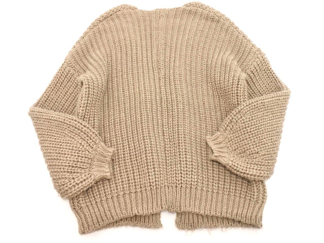 ADAM ET ROPE’ アダムエロペ SALON パフスリーブ ショール カーディガン sizeF/ベージュ ◇■ ☆ fkc0 レディース_画像5