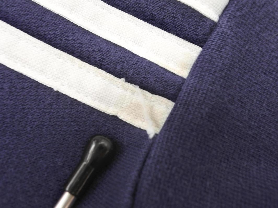 adidas アディダス 裏起毛 カンガルーポケット プルオーバー パーカー 140cm 赤ｘ紺 ◇■ ☆ fkc1 男の子_画像6