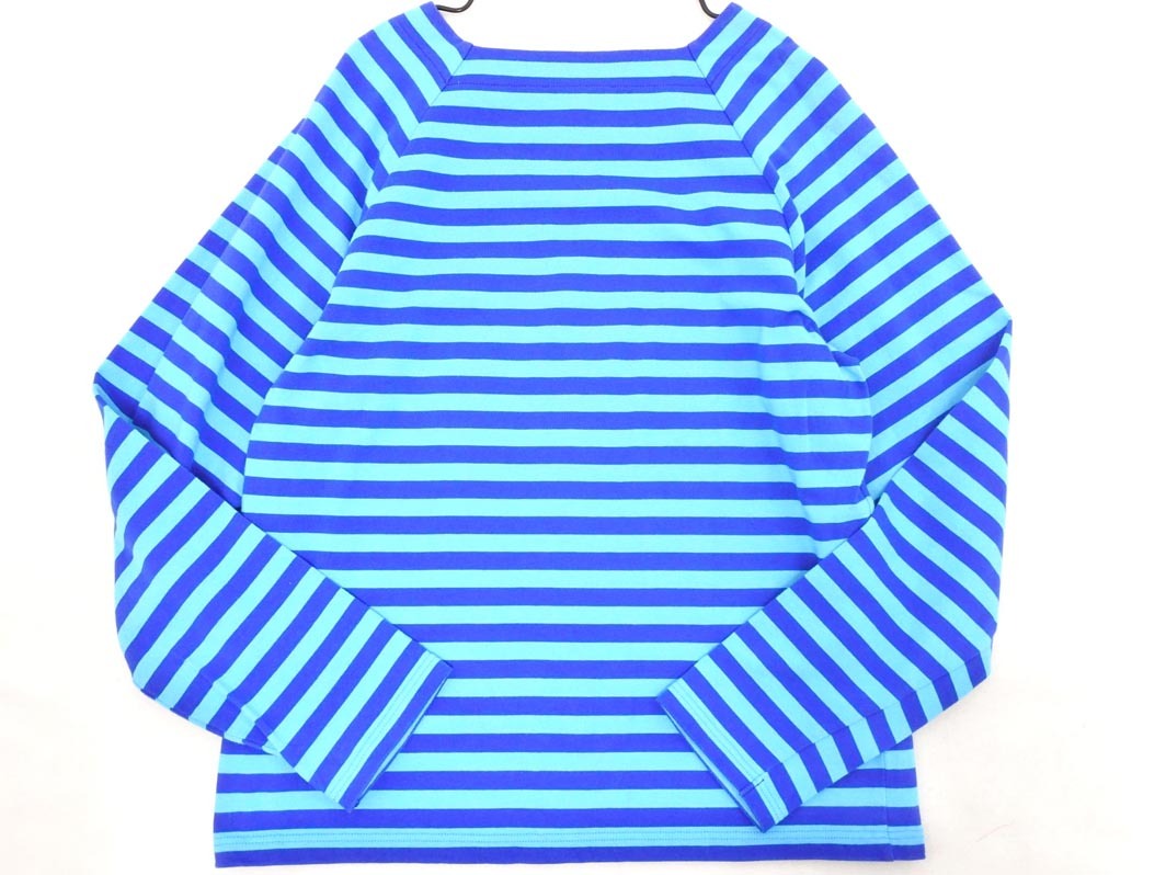 agnes b アニエスベー ボーダー スクエアネック カットソー size1/青 ◇■ ☆ fkc0 レディース_画像4