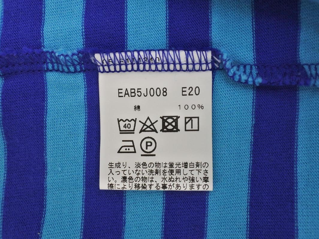 agnes b アニエスベー ボーダー スクエアネック カットソー size1/青 ◇■ ☆ fkc0 レディース_画像5