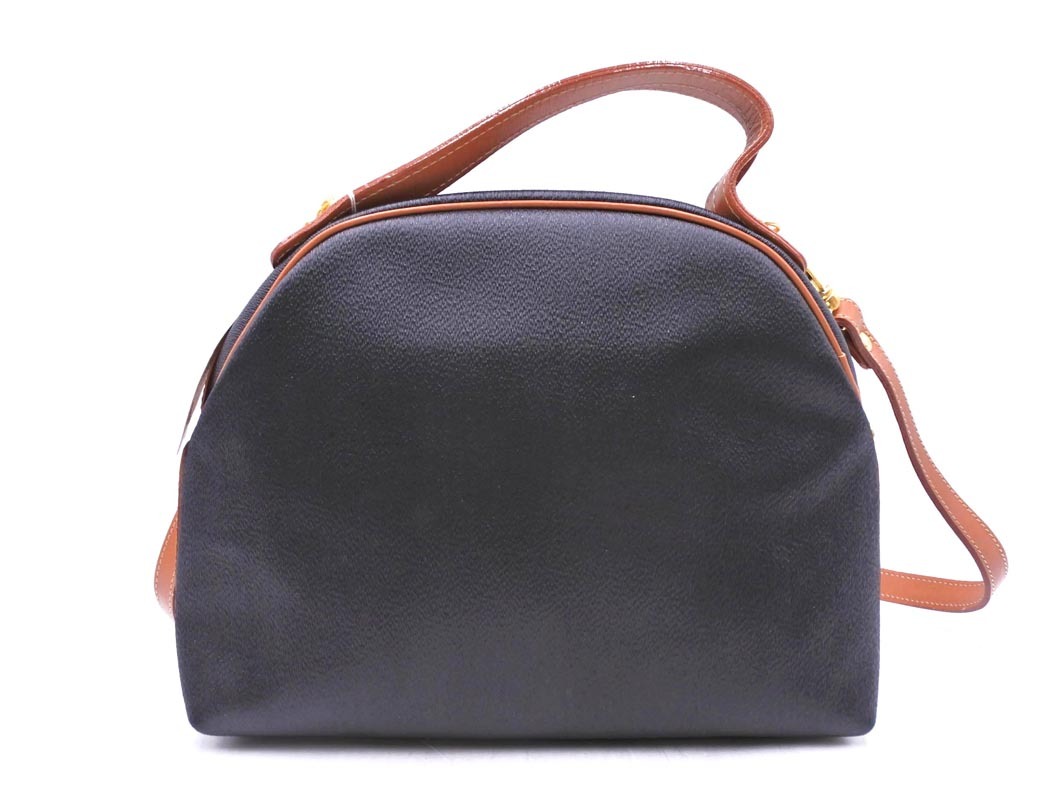  прекрасный товар Courreges Courreges Vintage 2WAY кожа ручная сумочка чёрный ## * fkc0 женский 