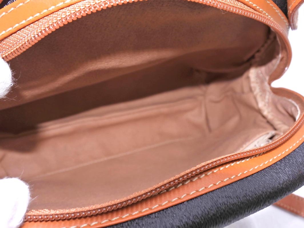  прекрасный товар Courreges Courreges Vintage 2WAY кожа ручная сумочка чёрный ## * fkc0 женский 