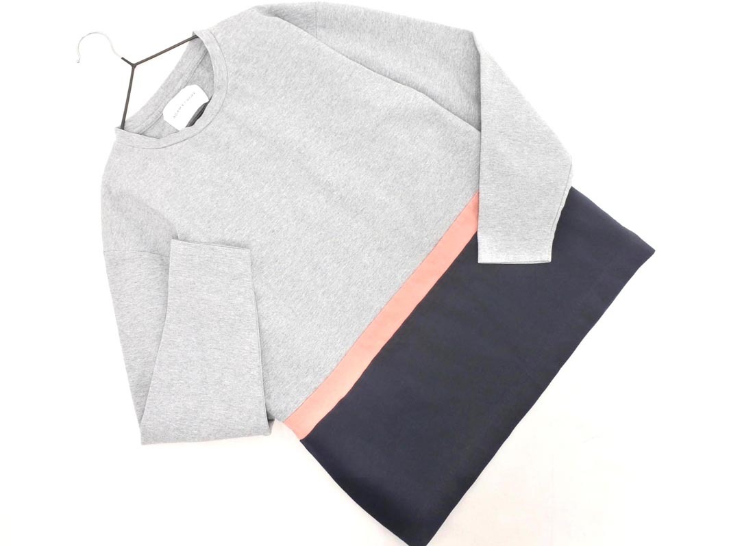 ADAM ET ROPE’ アダムエロペ ボーダー カットソー sizeM/グレーxピンクx紺 ◇■ ☆ fkc0 レディース_画像1