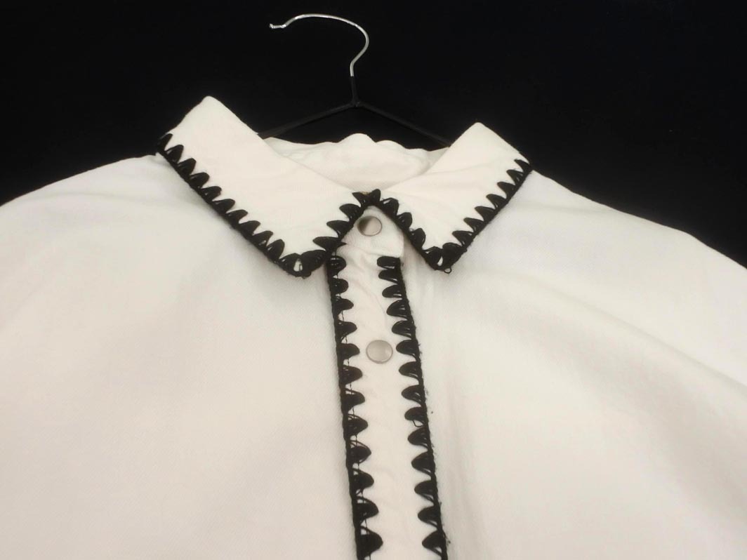 UNITED ARROWS ユナイテッドアローズ カットオフ ドルマン ブラウス シャツ size38/白 ◇■ ☆ fkc0 レディース_画像4