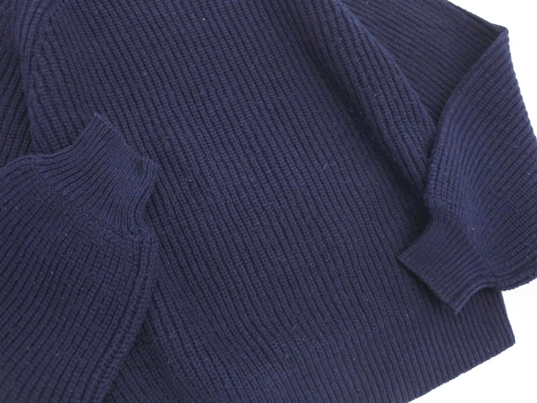 グリーンレーベルリラクシング ユナイテッドアローズ ウール混 ボリュームスリーブ ニット セーター 紺 ◇■ ☆ fkc5 レディース_画像2