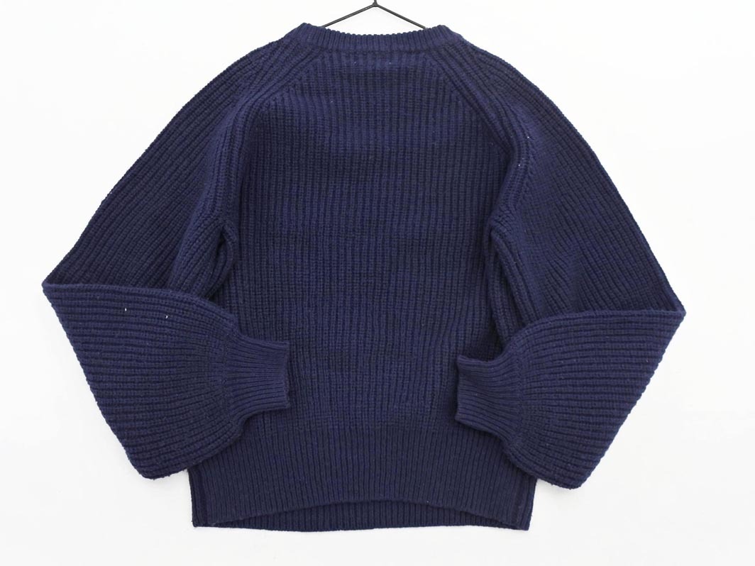 グリーンレーベルリラクシング ユナイテッドアローズ ウール混 ボリュームスリーブ ニット セーター 紺 ◇■ ☆ fkc5 レディース_画像4