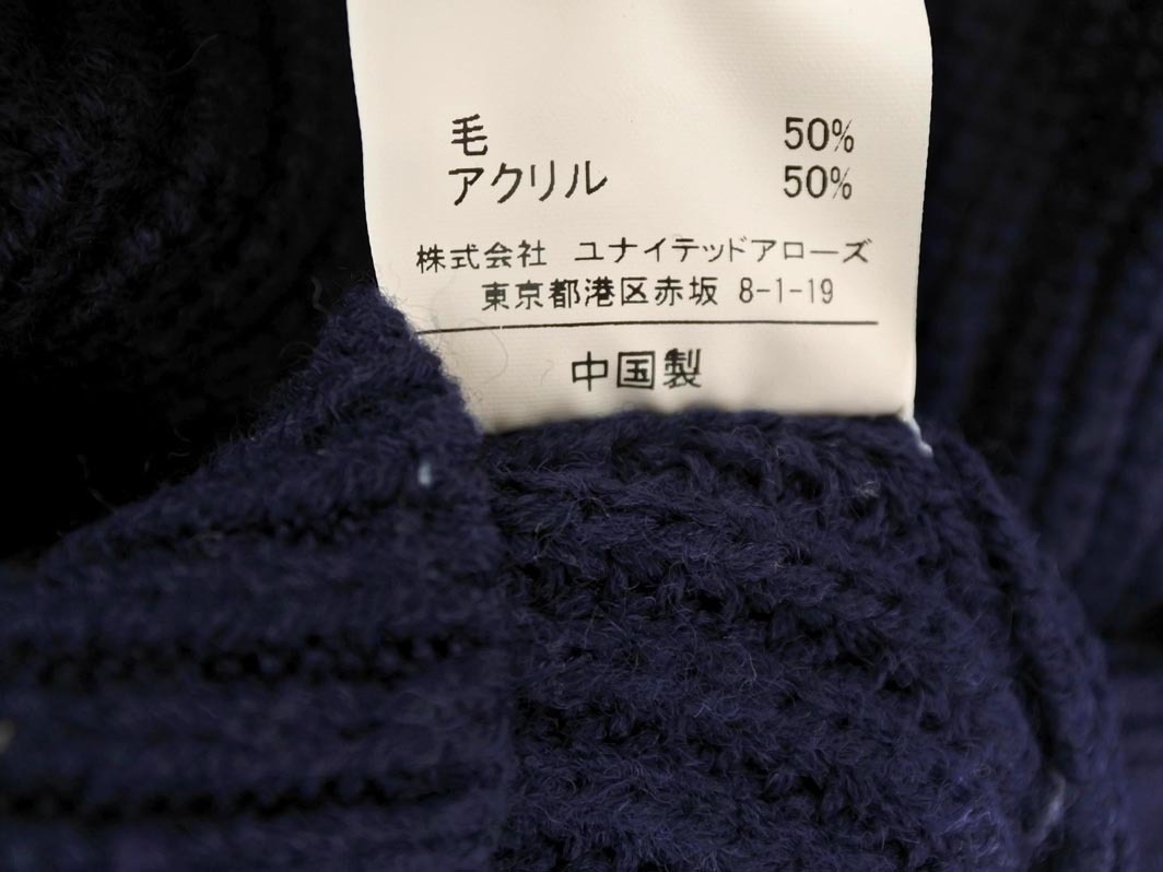 グリーンレーベルリラクシング ユナイテッドアローズ ウール混 ボリュームスリーブ ニット セーター 紺 ◇■ ☆ fkc5 レディース_画像5