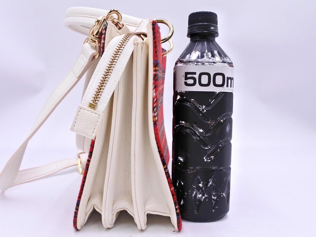 Samantha Thavasa サマンサタバサ チェック 2WAY ハンド バッグ 赤ｘ白 ■■ ☆ fkc5 レディース_画像3