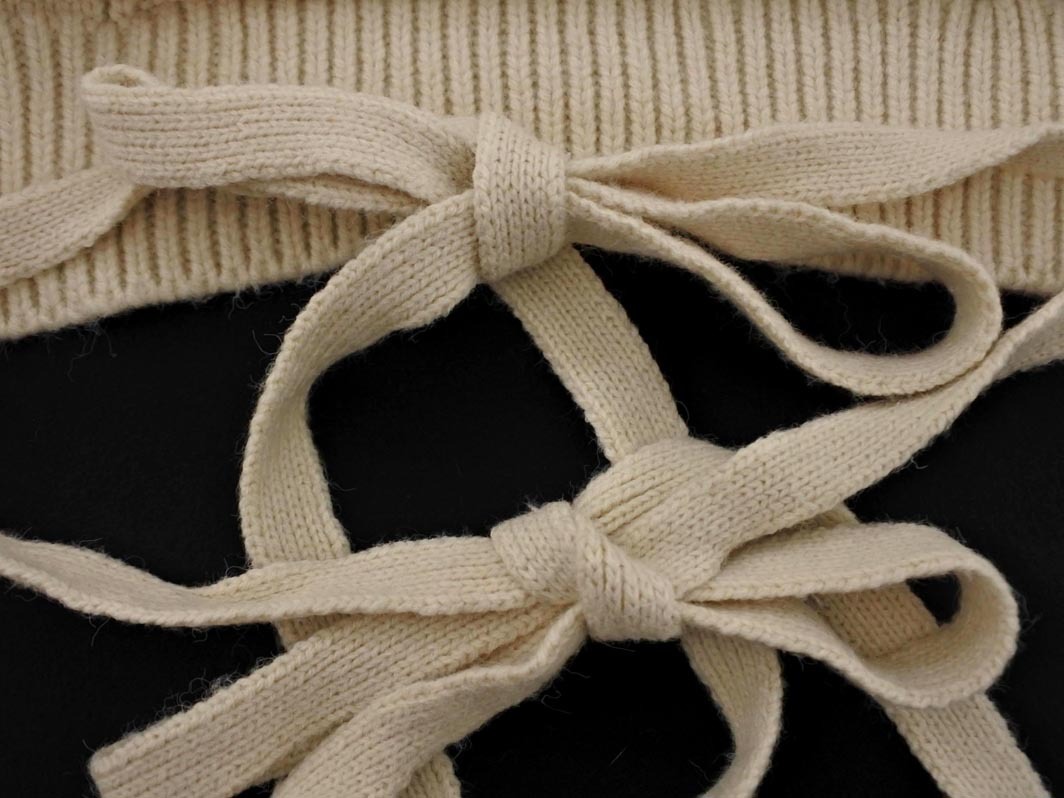 Heather ヘザー Vネック ケーブル編み ボリュームスリーブ ショート丈 ニット セーター sizeF/オフホワイト ◇■ ☆ fkc5 レディース_画像5