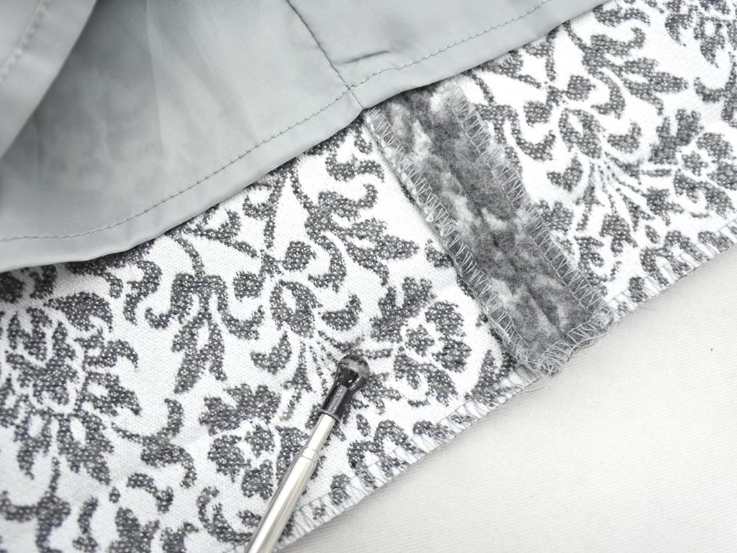 KATHARINE ROSS キャサリンロス ウール混 総柄 タック Aライン 台形 スカート sizeM/グレー ◇■ ☆ fkc5 レディース_画像4