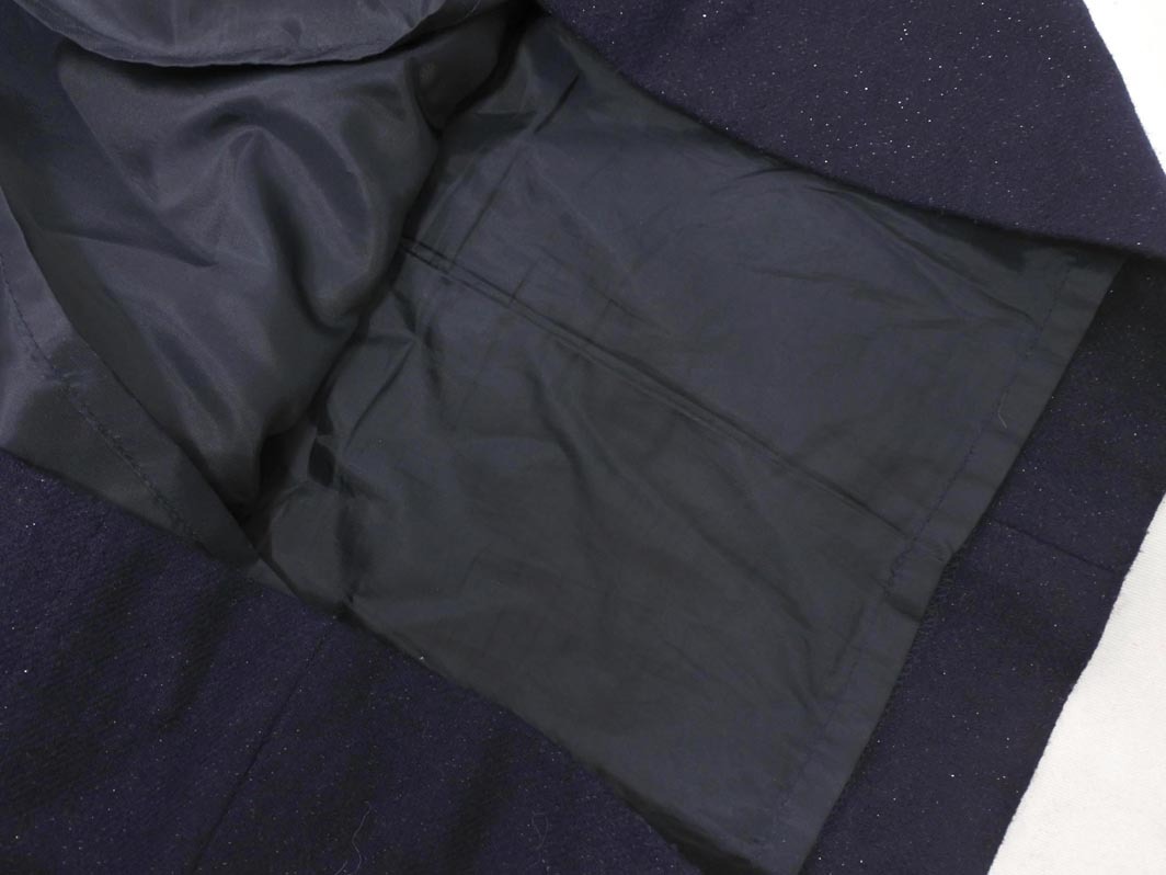 pour la frime プーラフリーム ウール混 ラメ Iライン ワンピース 紺 ◇■ ☆ fkc5 レディース_画像3