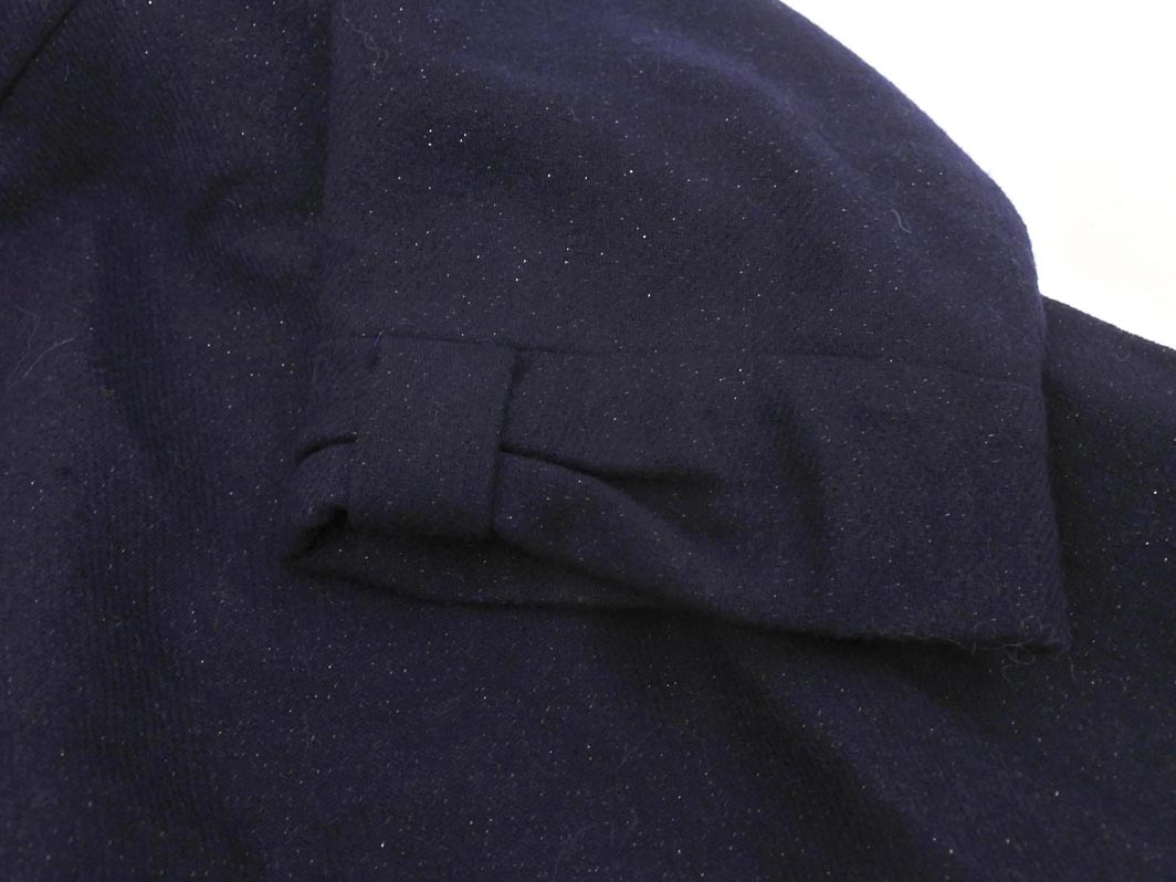 pour la frime プーラフリーム ウール混 ラメ Iライン ワンピース 紺 ◇■ ☆ fkc5 レディース_画像4