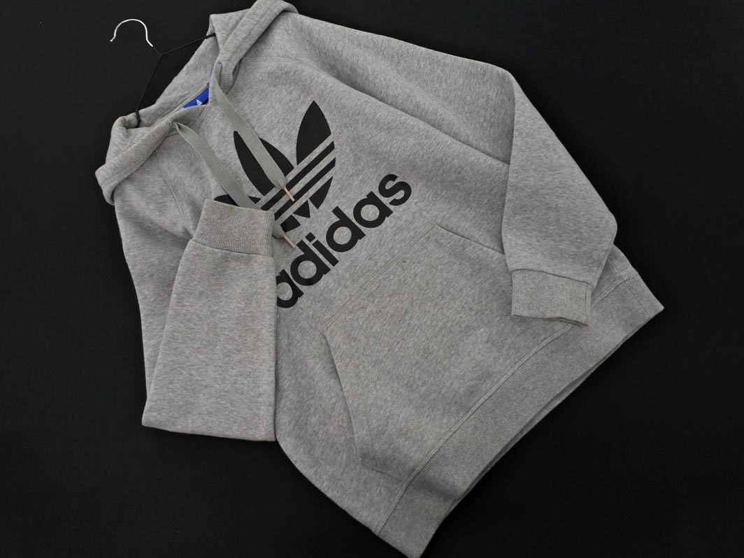 adidas アディダス 裏起毛 プリント プルオーバー パーカー sizeM/グレー ◇■ ☆ fkc5 レディース_画像1