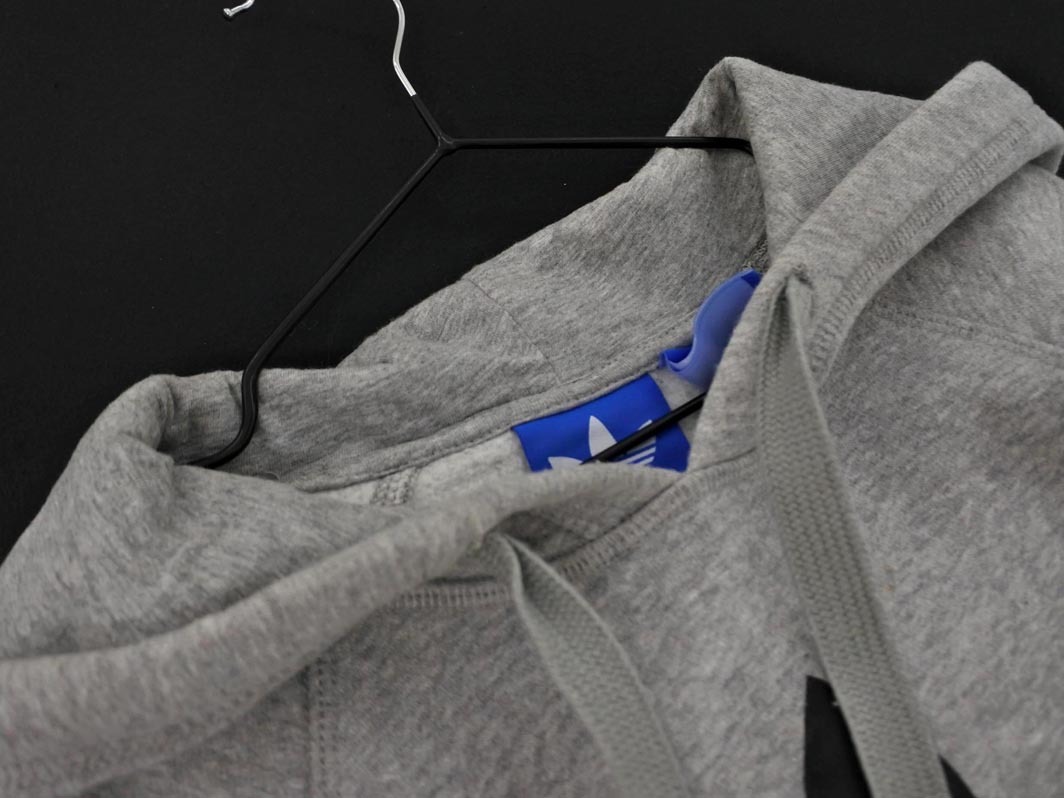 adidas アディダス 裏起毛 プリント プルオーバー パーカー sizeM/グレー ◇■ ☆ fkc5 レディース_画像2