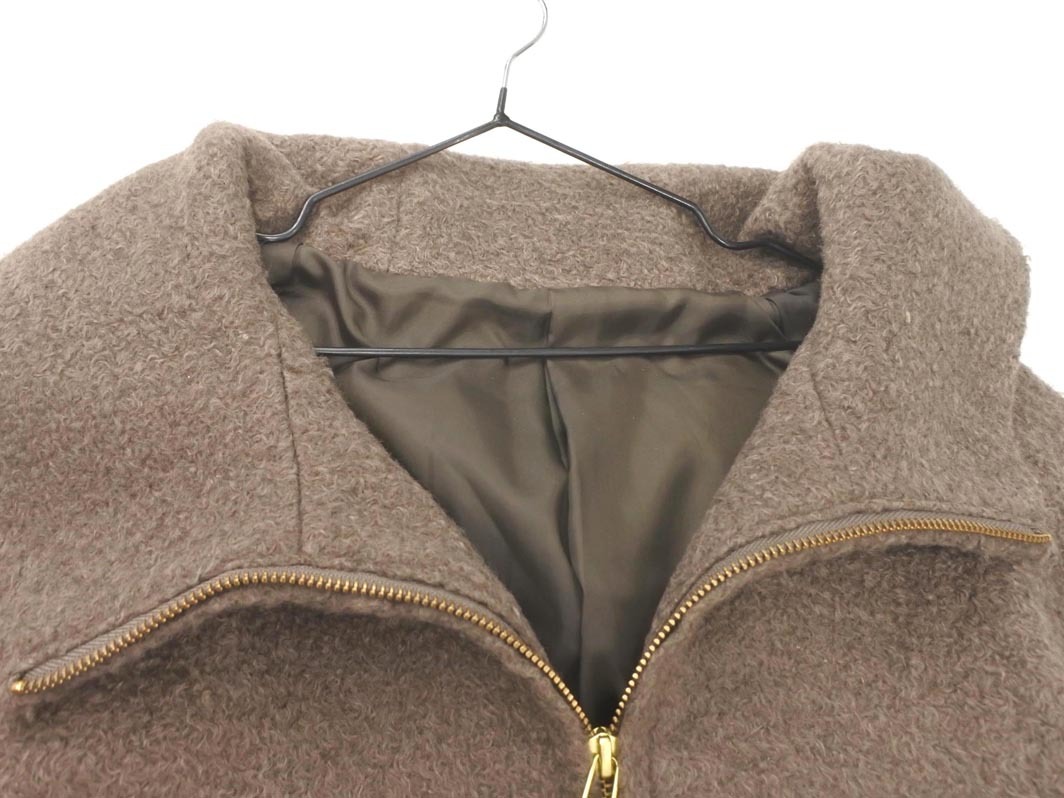 Rope Picnic ロペピクニック フード ジップアップ コート size38/ダークブラウン ◇■ ☆ fkc5 レディース_画像4