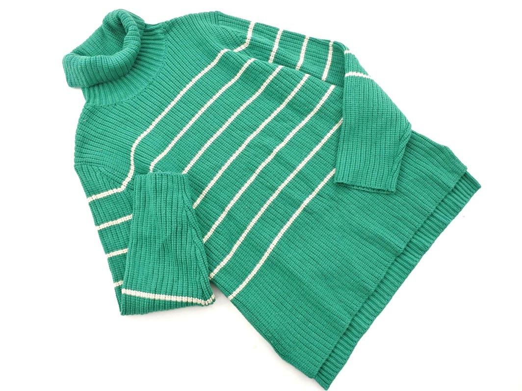 Rope Picnic ロペピクニック ハイネック ボーダー ニット セーター size38/緑ｘグレー ◇■ ☆ fkc5 レディース_画像1
